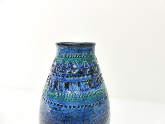 Image 1 of Vase En Céramique Bleue Rimini Aldo Londi Pour Bitossi 1960