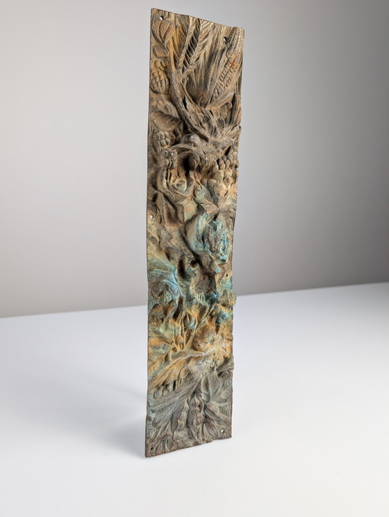 Image 1 of Relief en bronze ancien de la nature et des oiseaux, 1900S