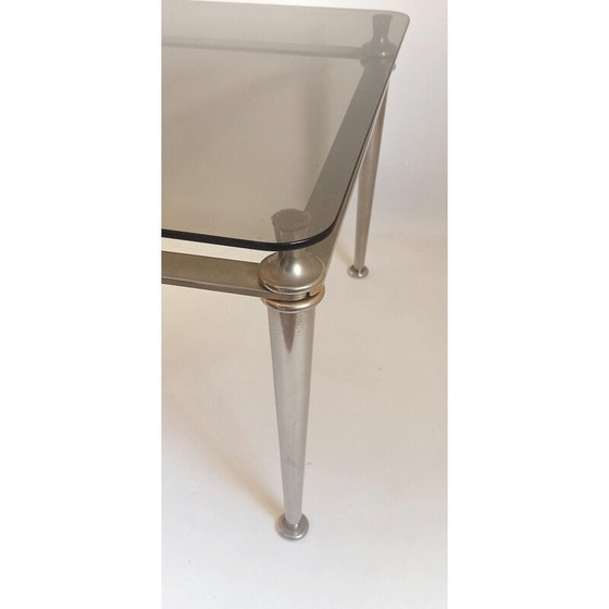 Image 1 of Table basse vintage en acier et verre trempé, 1970