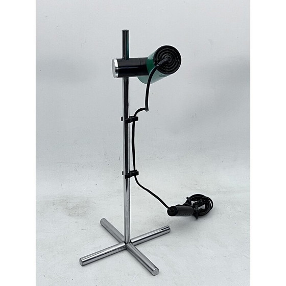 Image 1 of Lampe de table vintage Reggiani en chrome et laque verte, Italie 1970