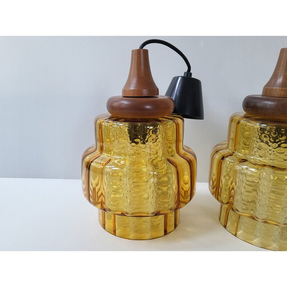 Image 1 of Paire de lampes suspendues vintage par Carl Fagerlund pour Orrefors, 1960