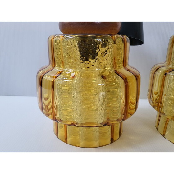 Image 1 of Paire de lampes suspendues vintage par Carl Fagerlund pour Orrefors, 1960