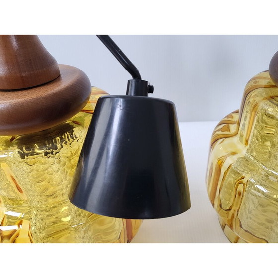 Image 1 of Paire de lampes suspendues vintage par Carl Fagerlund pour Orrefors, 1960