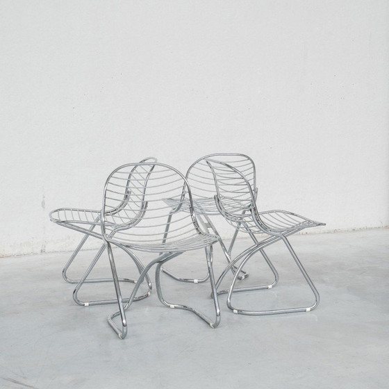 Image 1 of Ensemble de 4 chaises de salle à manger Space Age par Gastone Rinaldi pour Rima, Italie 1970