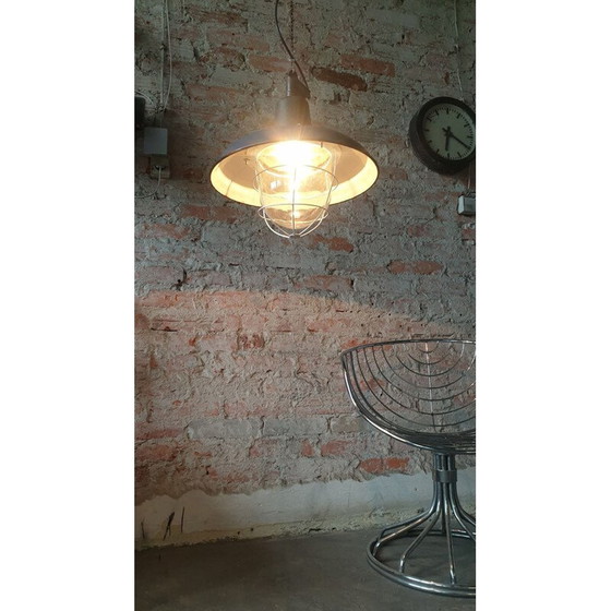 Image 1 of Lampe pendante industrielle Vintage de Wilkasy A23, années 1950