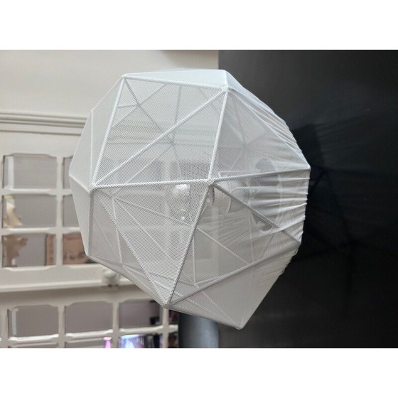 Image 1 of Lampe galet vintage en fer blanc et tissu dessiné pour Aluminor