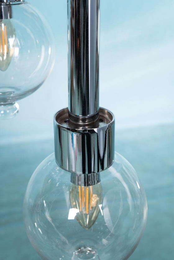 Image 1 of Lampe suspendue vintage cascade, space age waterfall midcentury