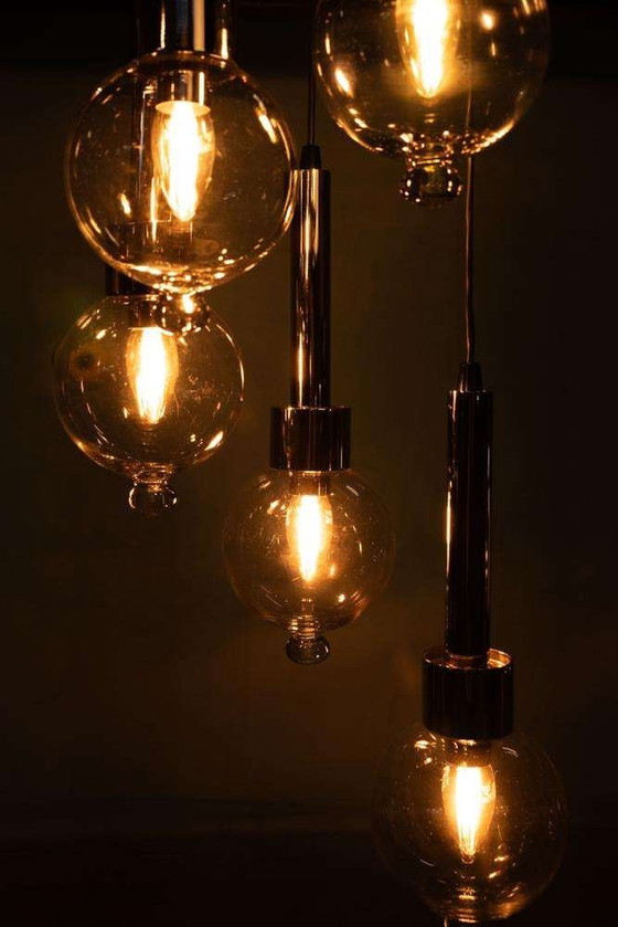 Image 1 of Lampe suspendue vintage cascade, space age waterfall midcentury