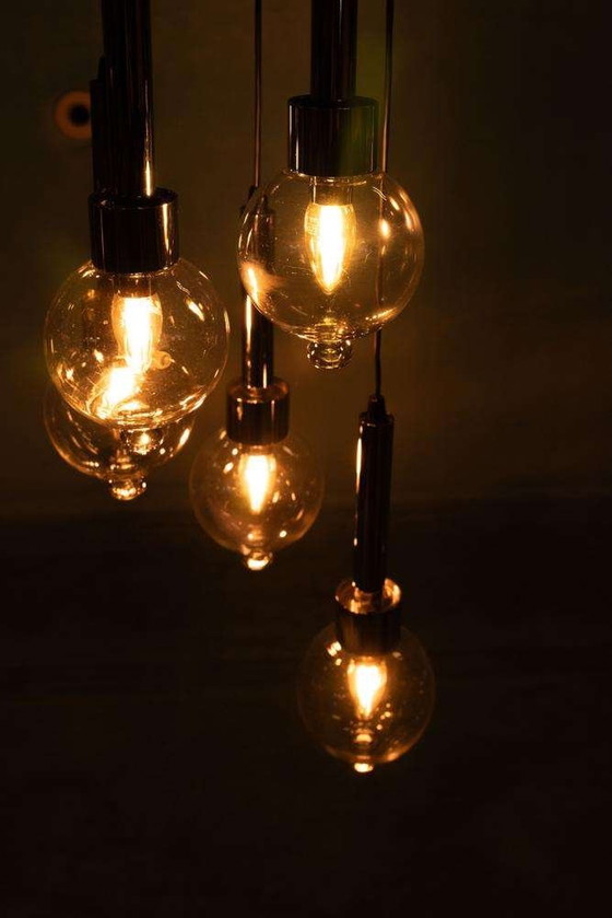 Image 1 of Lampe suspendue vintage cascade, space age waterfall midcentury