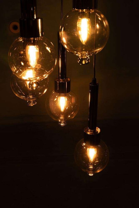 Image 1 of Lampe suspendue vintage cascade, space age waterfall midcentury