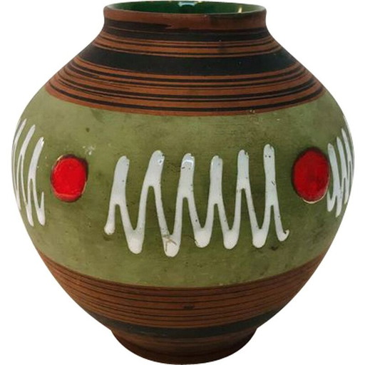 Vase vintage en céramique de l'Allemagne de l'Ouest, Allemagne 1970