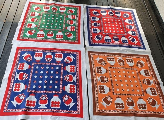 Image 1 of 13314 Nappe en coton vintage des années 1970 Fleurs