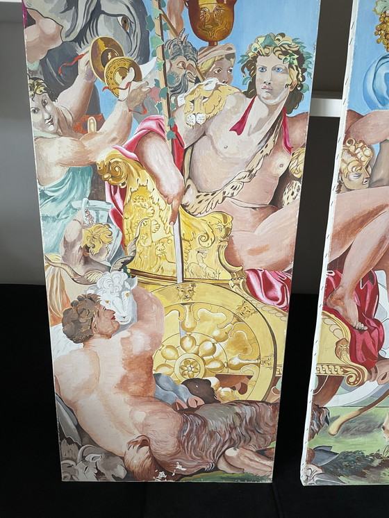 Image 1 of Diptyque Peinture Baroque- Triomphe De Bacchus Et D’Ariane