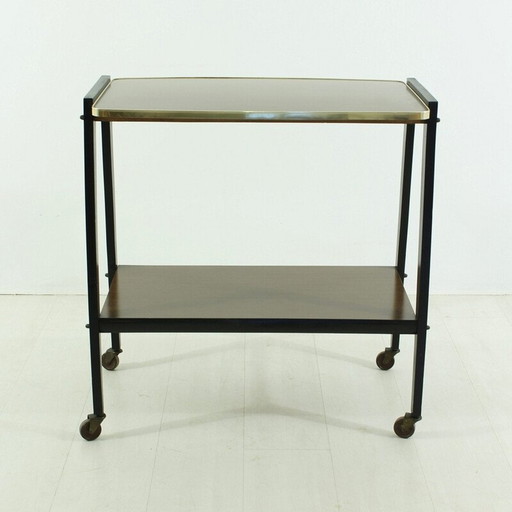 Table roulante vintage en laiton, 1950