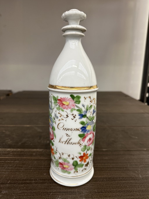 Verseuse En Porcelaine Blanche À Décor Polychrome Fleuri - Curucao De Hollande Xix E S