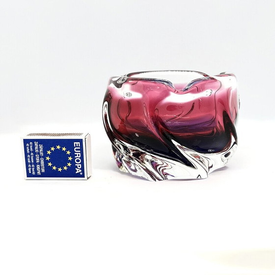 Image 1 of Cendrier vintage en verre par J. Hospodka pour Chribska Sklarna, Tchécoslovaquie 1960
