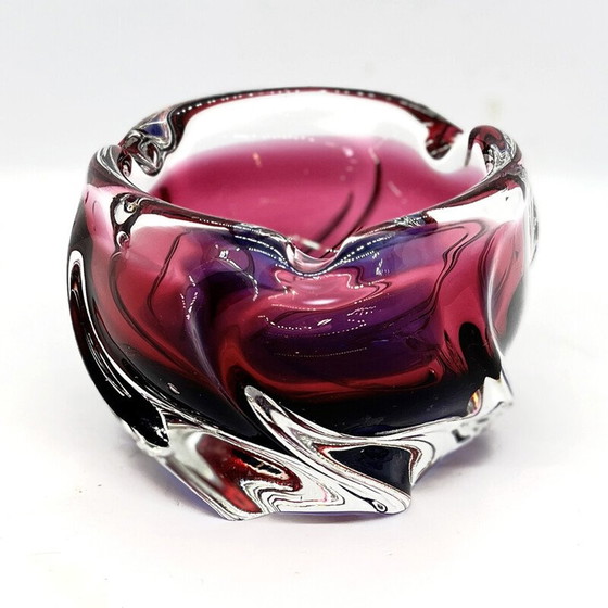 Image 1 of Cendrier vintage en verre par J. Hospodka pour Chribska Sklarna, Tchécoslovaquie 1960