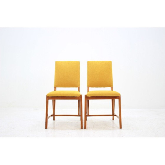 Image 1 of Paire de chaises jaunes en hêtre par GHG