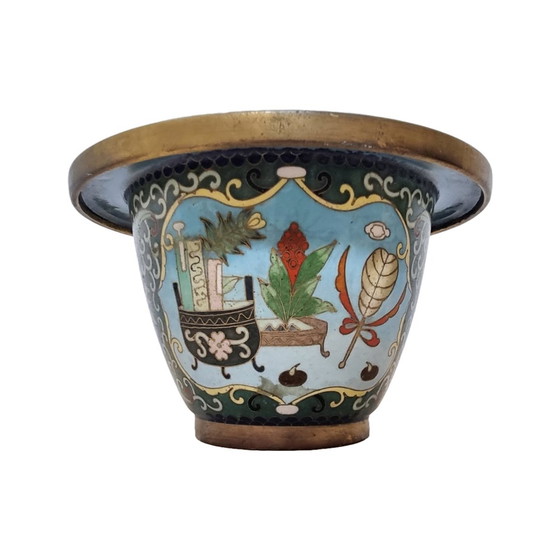 Image 1 of Pot de fleurs chinois en cloisonné, années 1970/80