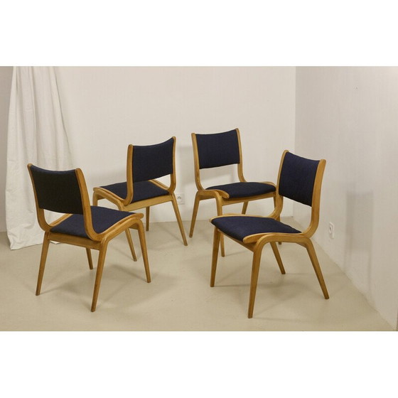 Image 1 of Ensemble de 4 chaises vintage en bois de hêtre courbé, 1960
