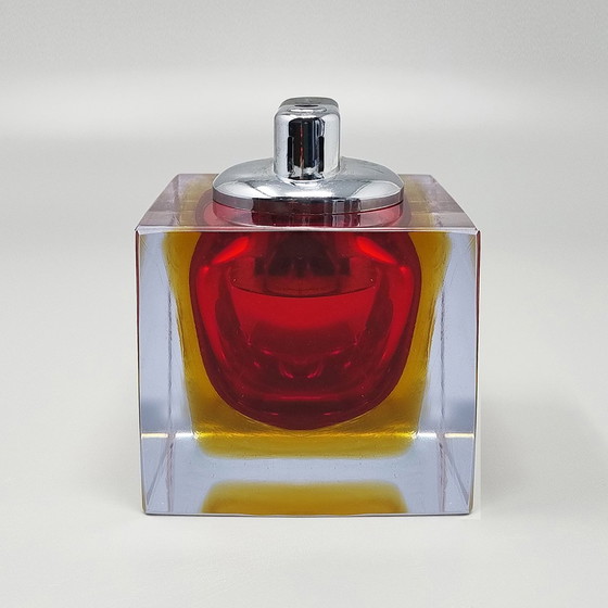 Image 1 of 1960S Stunning Red Table Lighter In Murano Sommerso Glass By Flavio Poli For Seguso