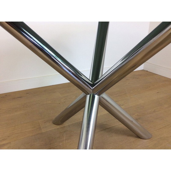 Image 1 of Ensemble de salle à manger vintage avec plateau en verre fumé