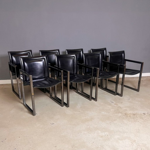 Set/8 chaises de salle à manger par Tito Agnoli pour Arrben