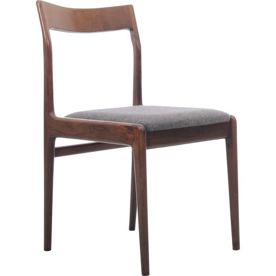 Image 1 of Ensemble de 6 chaises scandinaves vintage en palissandre de Rio et tissu Kvadrat