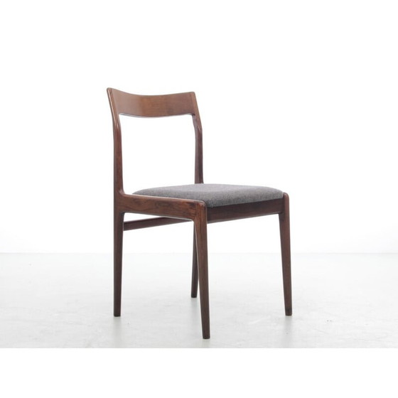 Image 1 of Ensemble de 6 chaises scandinaves vintage en palissandre de Rio et tissu Kvadrat
