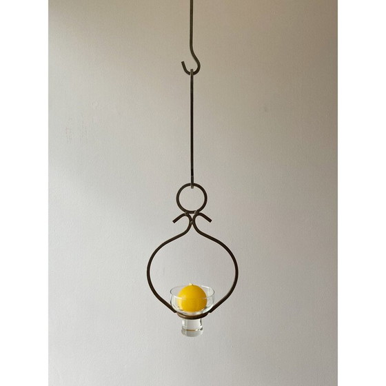 Image 1 of Lustre scandinave vintage en fer forgé pour une lumière, années 1960