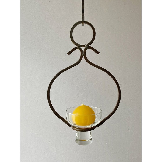 Image 1 of Lustre scandinave vintage en fer forgé pour une lumière, années 1960