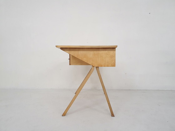 Image 1 of Cees Braakman For Pastoe Eb02 Birchwood Desk, Pays-Bas 1959