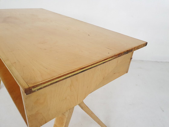 Image 1 of Cees Braakman For Pastoe Eb02 Birchwood Desk, Pays-Bas 1959