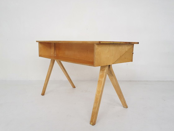 Image 1 of Cees Braakman For Pastoe Eb02 Birchwood Desk, Pays-Bas 1959