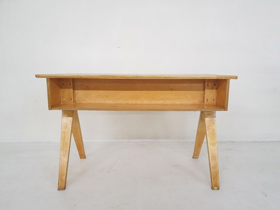 Image 1 of Cees Braakman For Pastoe Eb02 Birchwood Desk, Pays-Bas 1959