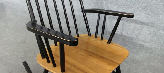 Image 1 of Chaise à bascule Mid Century Design Scandinave Chaise Rocking Chair Armchair Vintage Retro