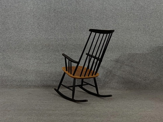Image 1 of Chaise à bascule Mid Century Design Scandinave Chaise Rocking Chair Armchair Vintage Retro
