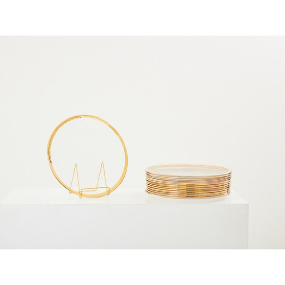 Image 1 of Ensemble de 12 assiettes vintage en verre de Murano par Archimède Seguso, Italie 1970