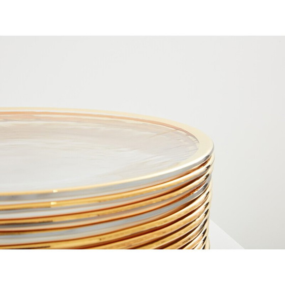 Image 1 of Ensemble de 12 assiettes vintage en verre de Murano par Archimède Seguso, Italie 1970