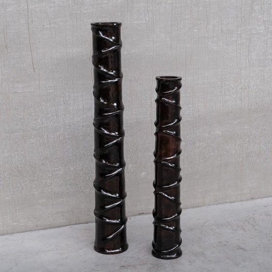 Image 1 of Paire de vases décoratifs français en bois, 1980