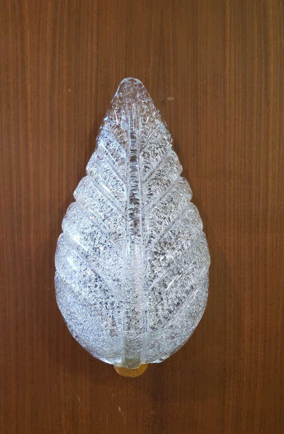 Image 1 of Murano, Appliques Feuilles En Verre Transparent Travaillé, Années 1940