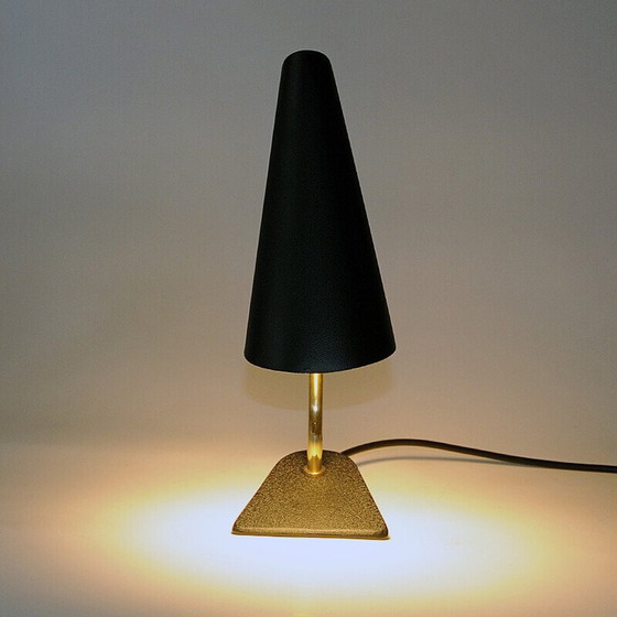 Image 1 of Lampe de table vintage en métal noir, Suède 1950