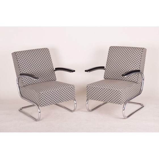 Image 1 of Paire de fauteuils gris vintage par Mucke Melder, Tchécoslovaquie 1930
