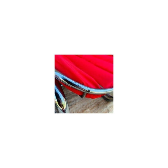 Image 1 of Ensemble de 4 chaises vintage en métal avec coussins, Italie 1970