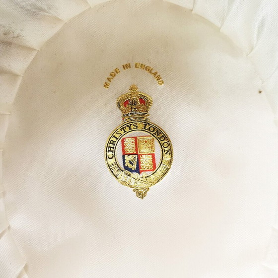 Image 1 of Chapeau melon vintage en feutre noir et tissu pour Christys Londres, Angleterre 1950