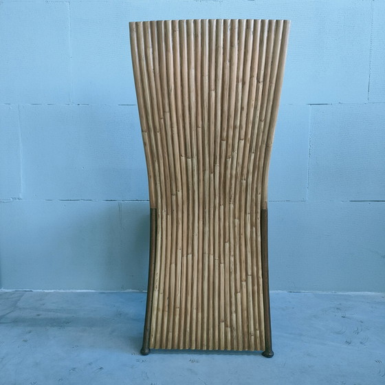 Image 1 of Ensemble unique de 6 chaises de salle à manger en rotin vintage