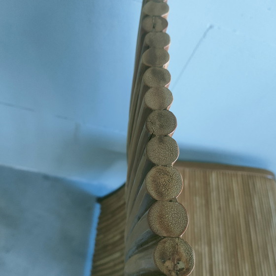 Image 1 of Ensemble unique de 6 chaises de salle à manger en rotin vintage