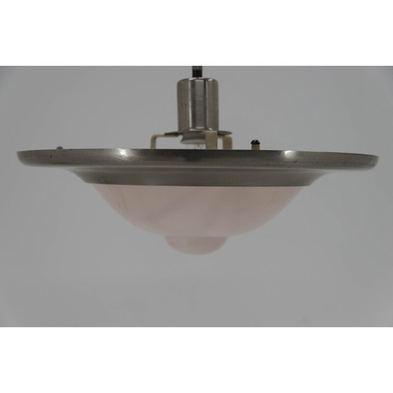 Image 1 of Lampe suspendue Art Déco rose ou Bauhuas nickelé par Franta Anyz, 1920