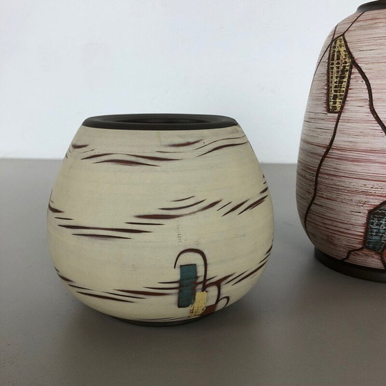 Image 1 of Ensemble de 3 vases en céramique vintage par Franz Schwaderlapp pour Sawa Ceramic, Allemagne 1960