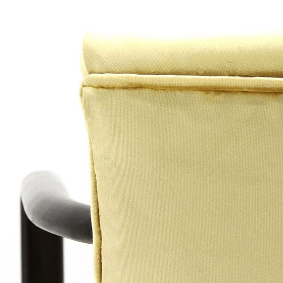 Image 1 of Paire de fauteuils en velours italiens vintage avec ottoman, 1940